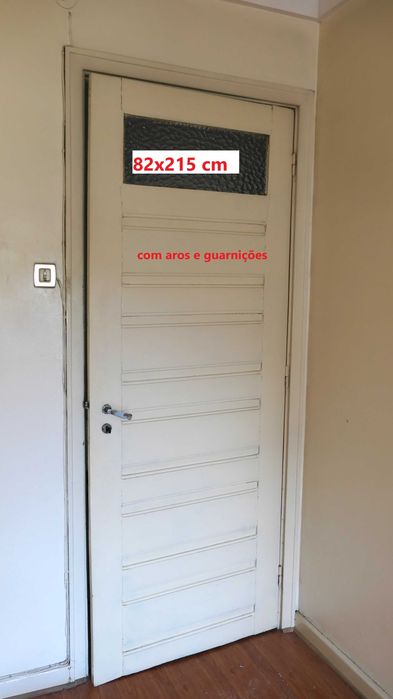 Portas antigas madeira maciça e vidro (com e sem aros / guarnições)