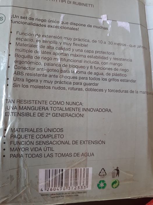 Mangueira irrigação extensível C/Pistola de oito funções