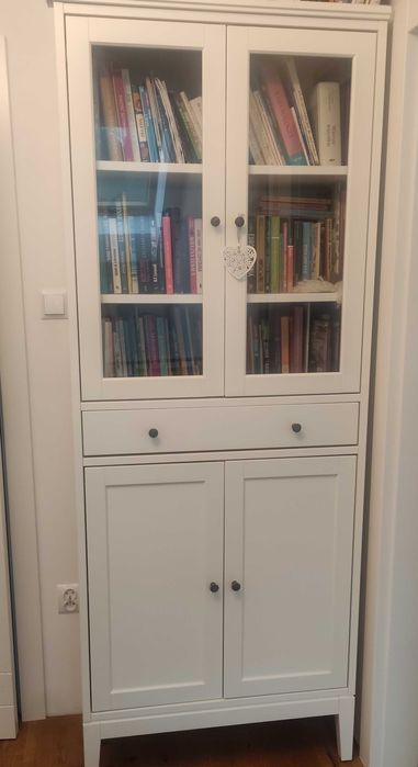 IKEA IDANÄS Szafka wysoka drzw szkl/1 szuflada, biały, 81x39x211 cm