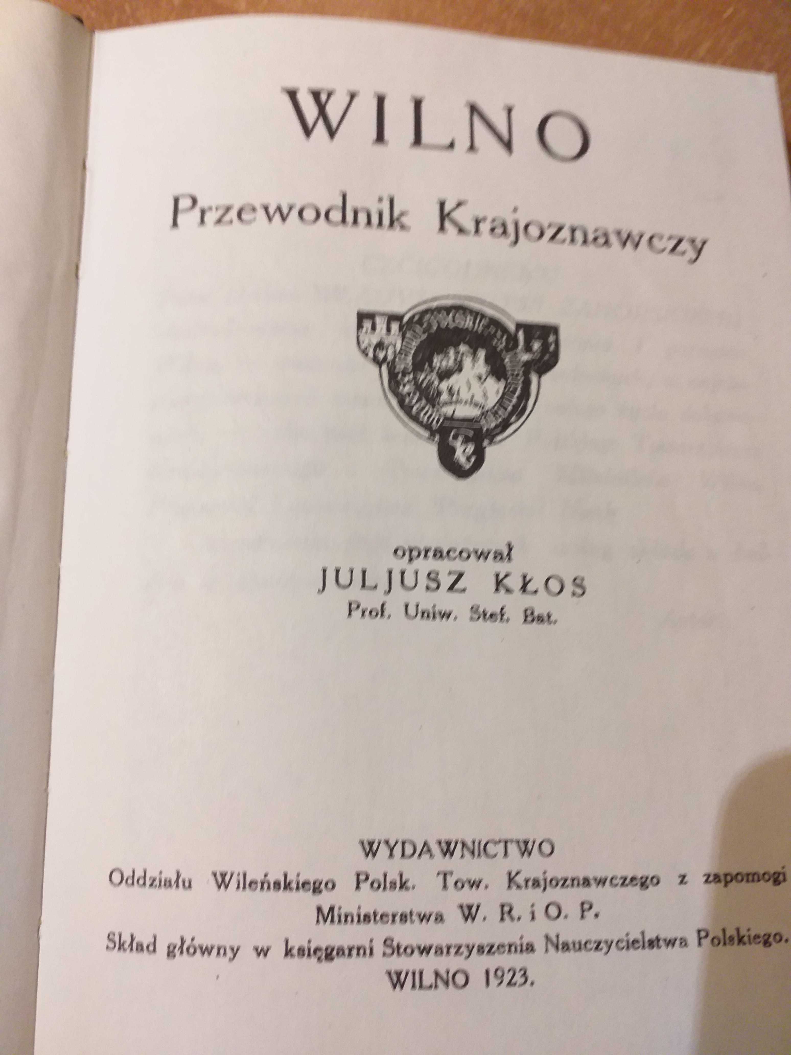 WILNO przewodnik krajoznawczy 1923-reprint