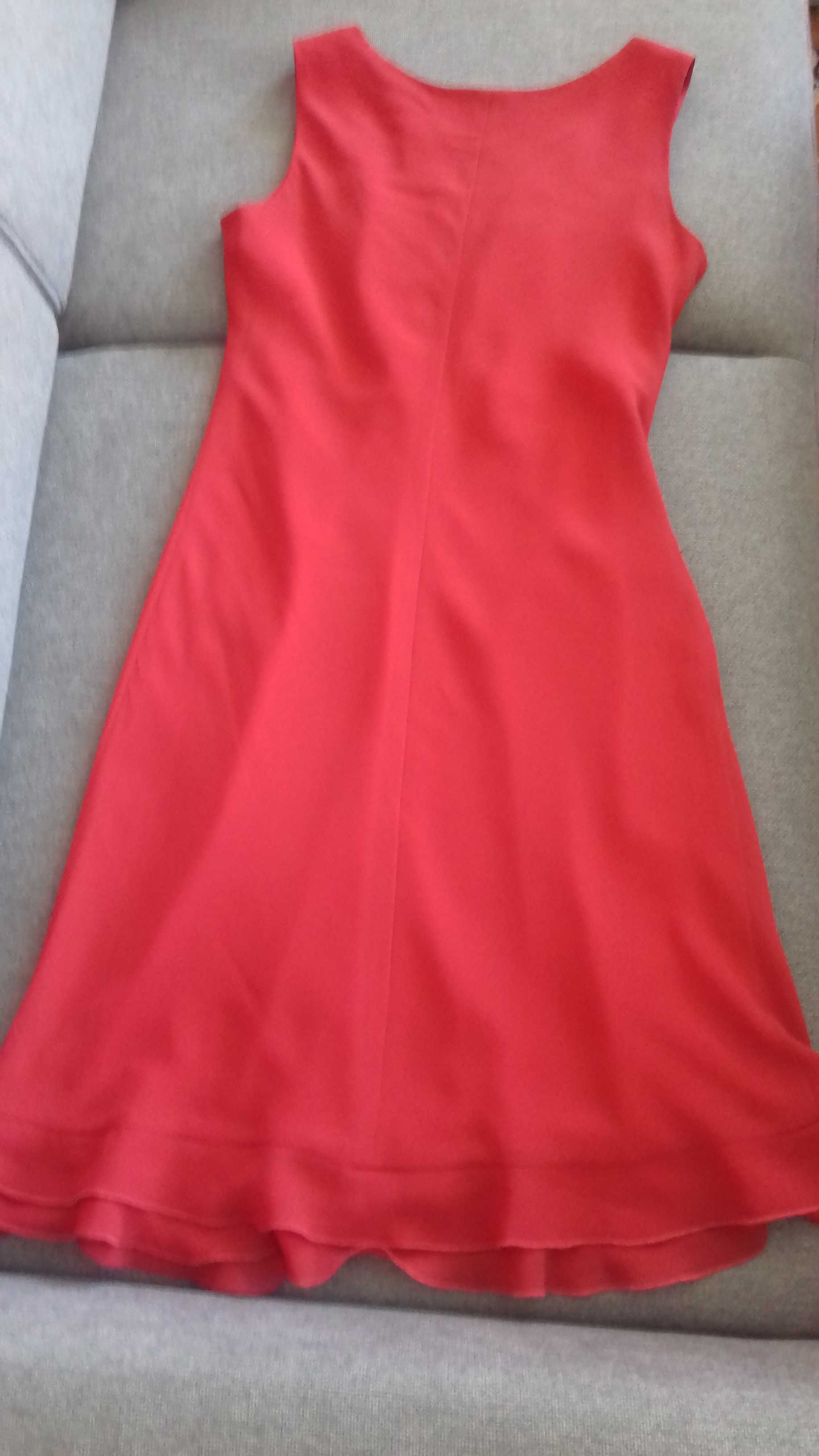 Sukienka elegancka - wizytowa r.36 (S) czerwona z szalem