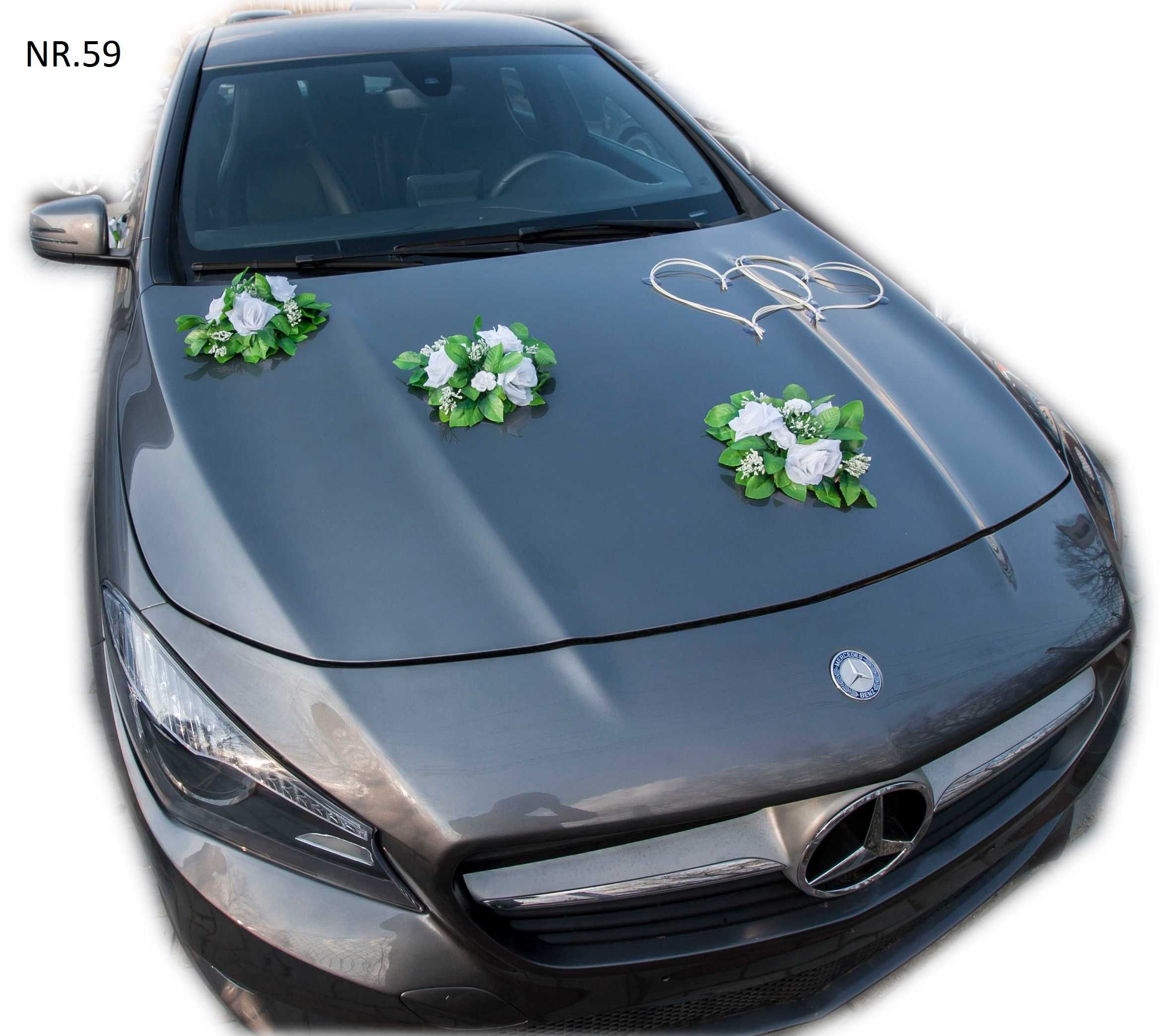Piękna RUSTYKALNA dekoracja na samochód ozdoba na auto do ślubu 059