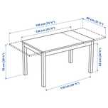 Conjunto de Mesa IKEA LANEBERG 130/190x80 cm e 6 cadeiras