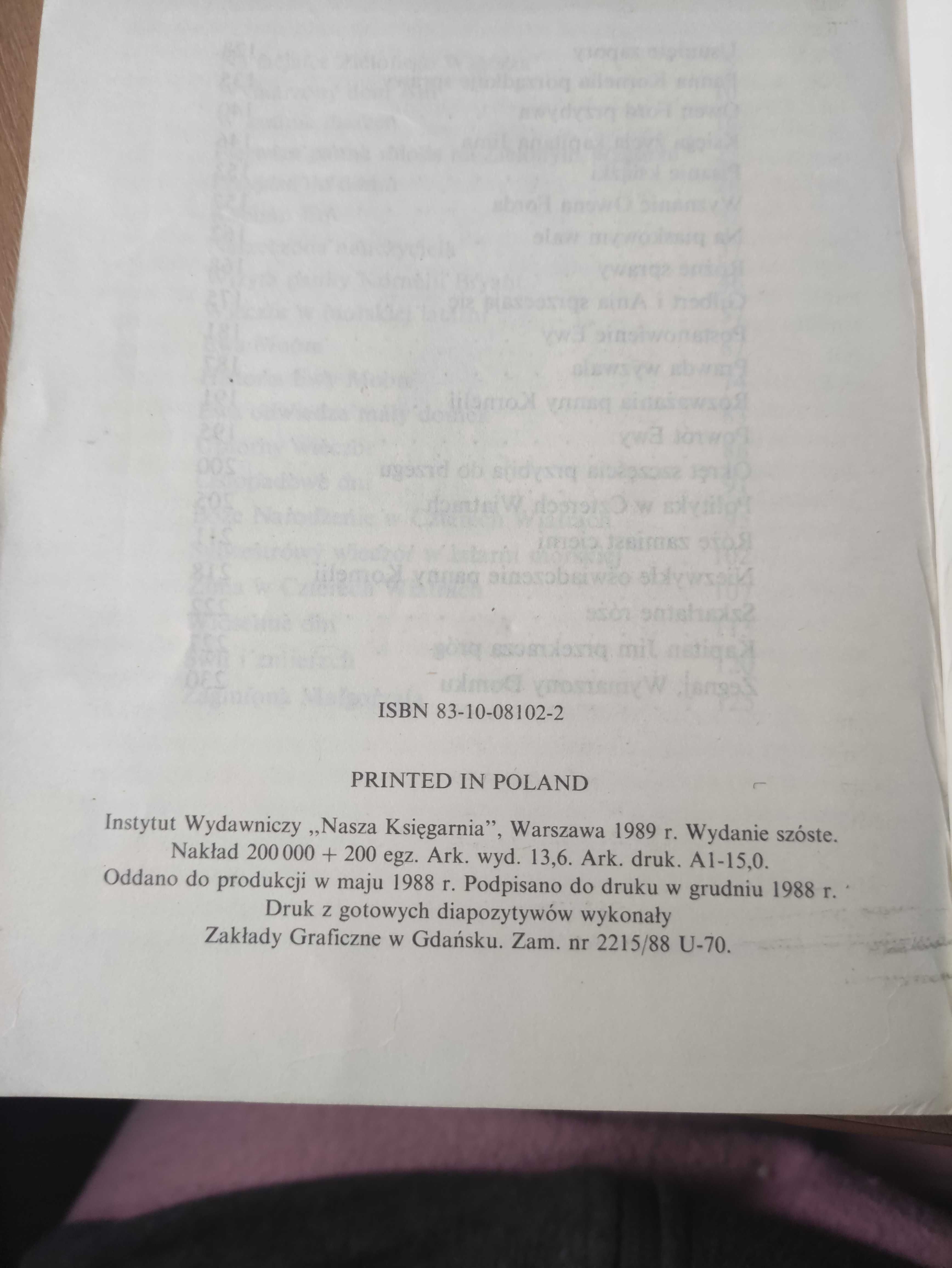 L.M.Montgomery,, Wymarzony dom Ani" Nasza księgarnia 1989