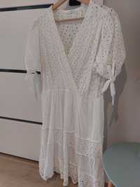 Letnia biała włoska sukienka bawełna 100%  jak nowa!