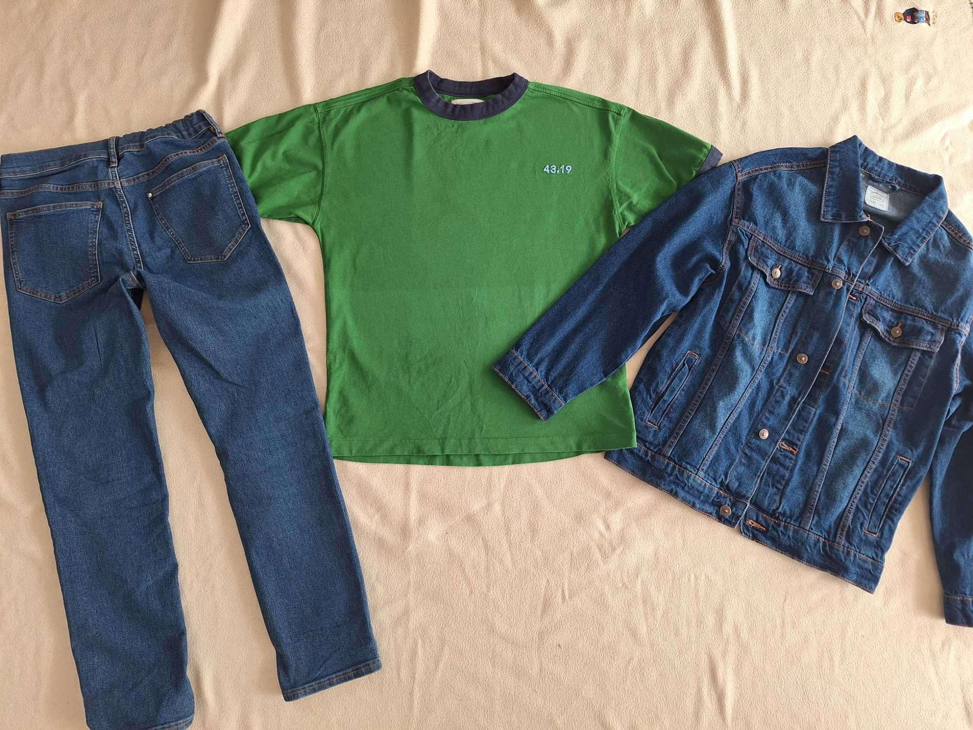 Zestaw 8 SZT ZARA H&M kurtka jeansowa bluza t-shirty  158 164 cm 11+