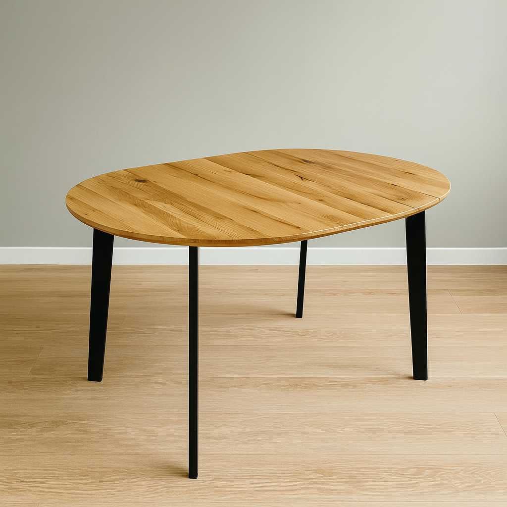 Stół Dębowy Okrągły LOFT, 100% Lite Drewno, Różne Wymiary, Rozkładany.