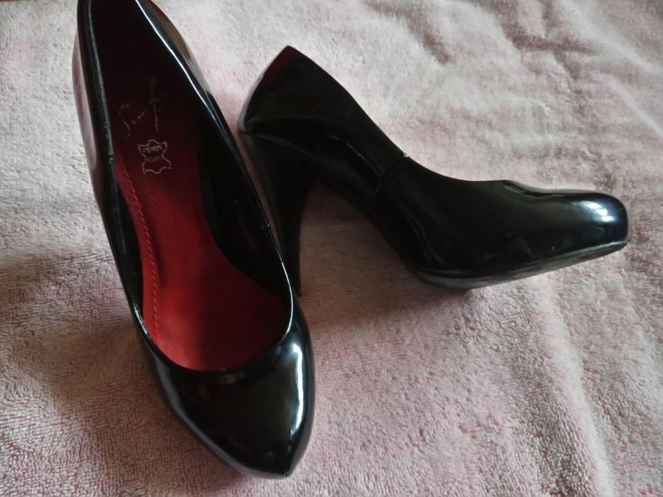 Szpilki obcasy czarne z platforma