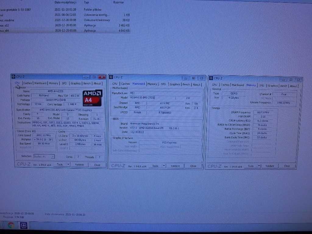MSI A55M-E33 micro ATX płyta główna procek AMD A4-6300 6GB RAM HDMI