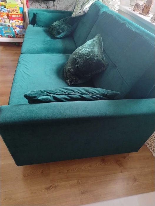 Sofa welurowa butelkowa zieleń