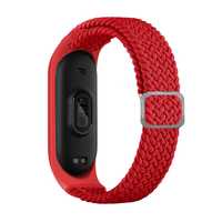 Opaska Strap Fabric Xiaomi Mi Band 7 / 6 / 5 / 4 / 3 Pleciony Czerwony