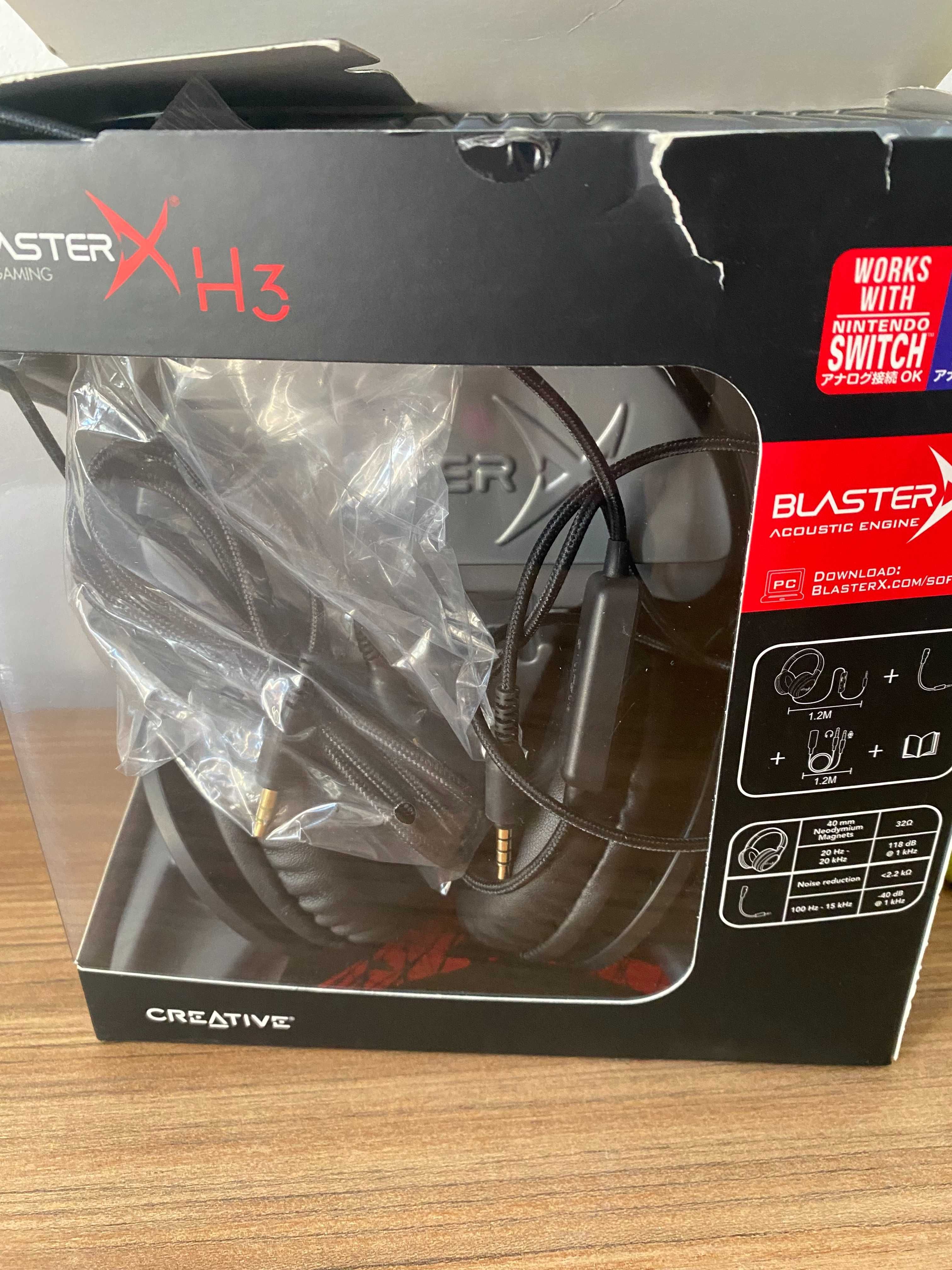 NOWE Słuchawki Sound Blaster H3 CREATIVE z mikrofonem