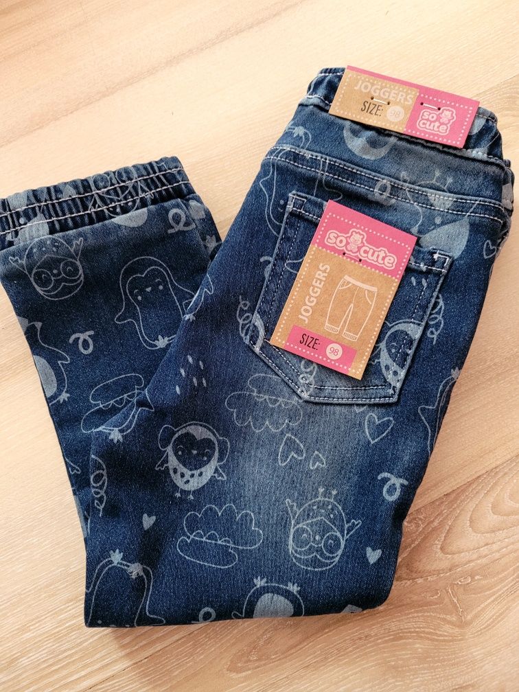Nowe spodnie jeansy Joggers r 98