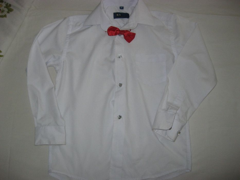 Белая рубашка с бабочкой детская р 31