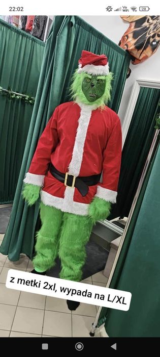 Grinch strój XXL strój Grincha Wrocław nowy stroje karnawałowe