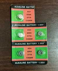 Кнопочные батарейки AG4 (525A, 377A, CX66W) Alkaline Battery 1,55V 5шт