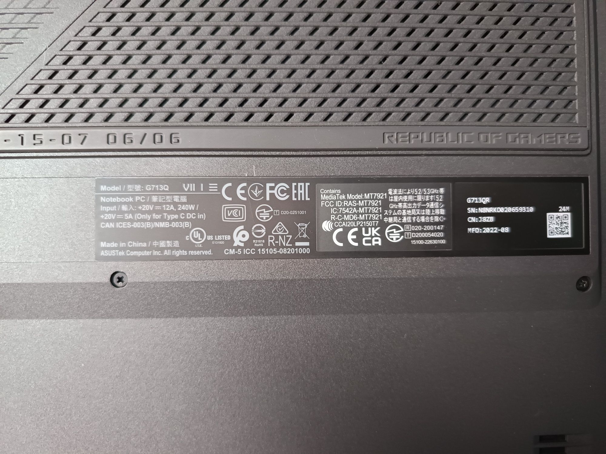 Asus ROG Strix G17 G713QR 17,3" QHD 165Hz RTX 3070