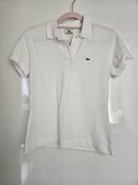 Lacoste biały/ecru t-shirt polo vintage xs/s
