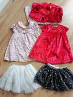 Świąteczny zestaw sukienek i spódniczek dla dziewczynki (bliźniaczki)