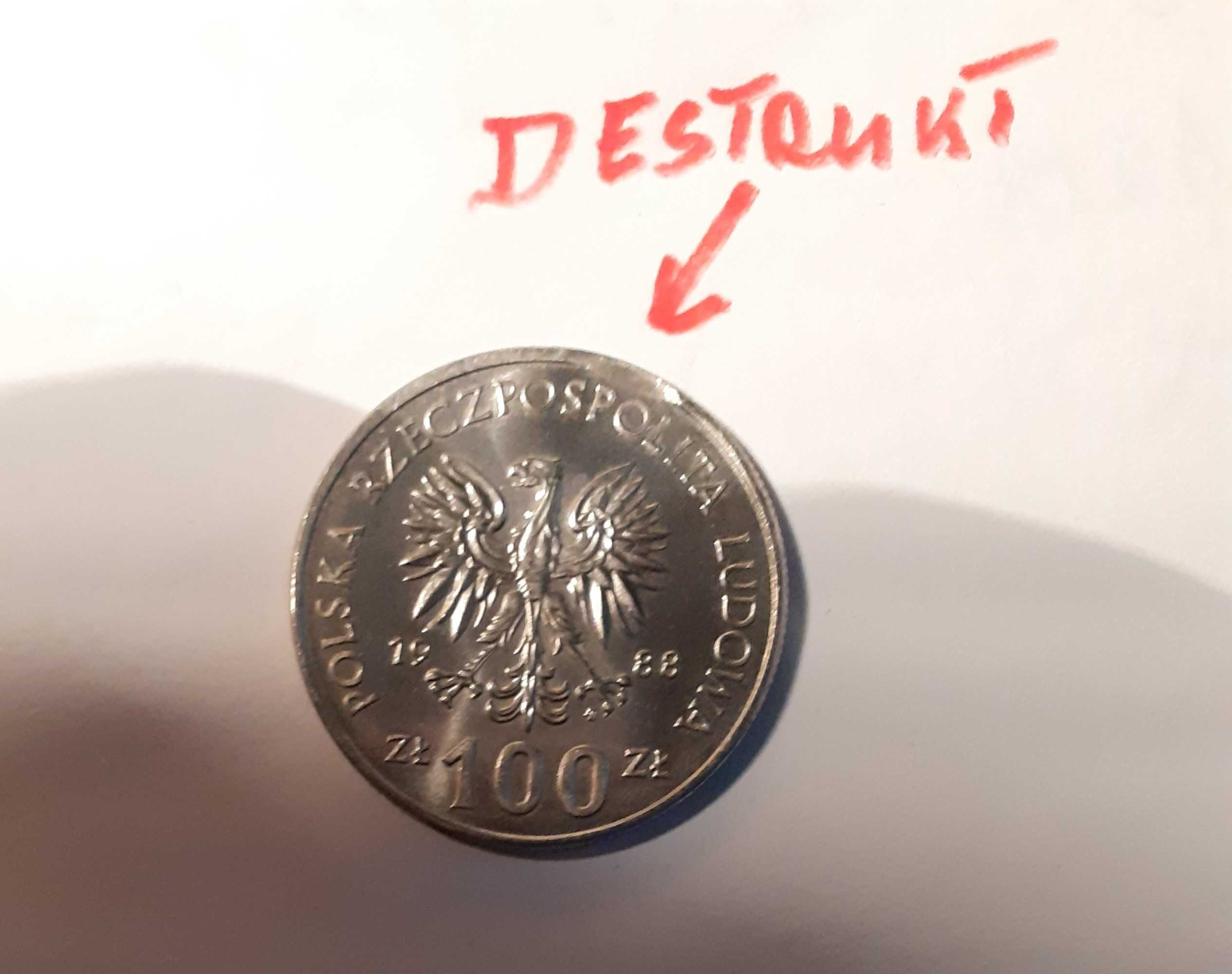 Destrukt  100 zł 1988 r. -70 rocznica powstania wielkopolskiego