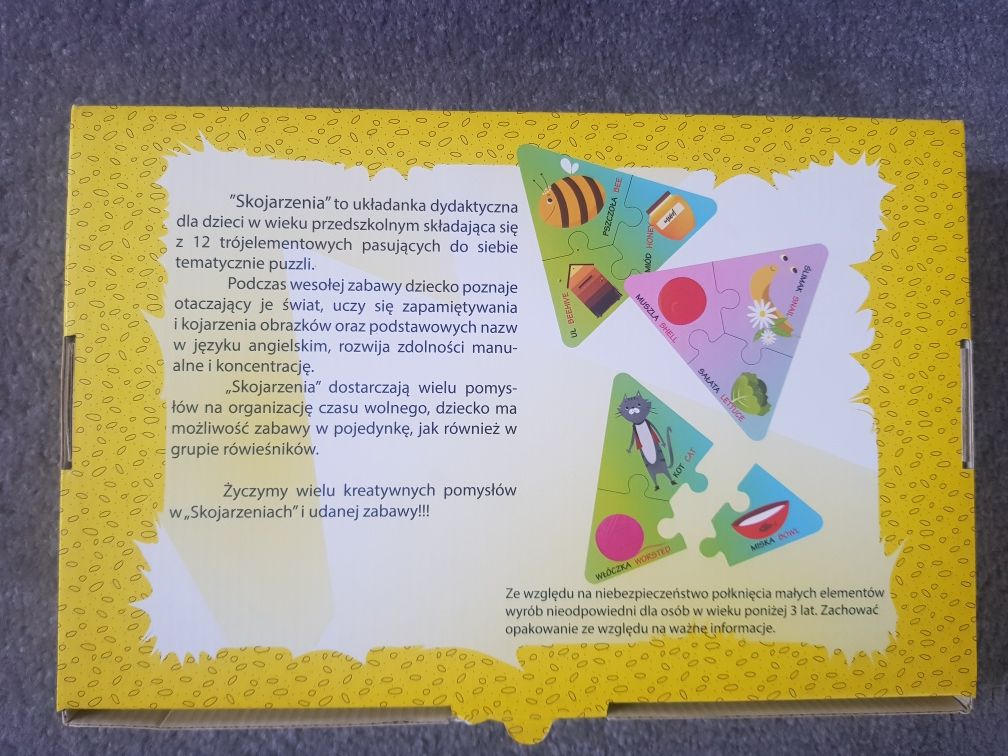 Gra w skojarzenia - układanka edukacyjna polsko-angielska