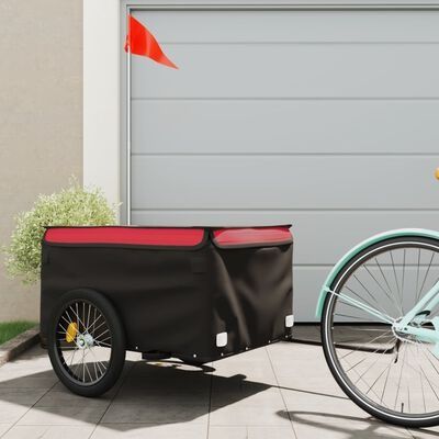 NOVO- Reboque para bicicleta 45 kg ferro preto e vermelho