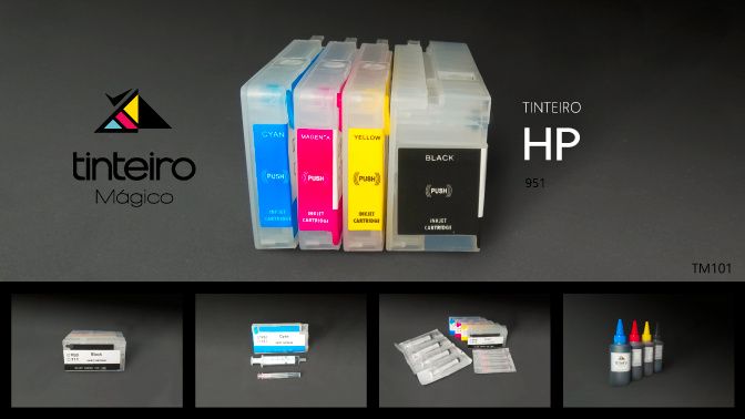 Kit Tinteiros Recarregaveis HP (TM101)