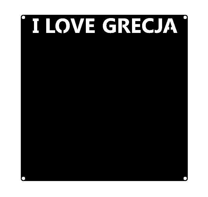 Tablica Metalowa Kwadratowa na MAGNESY TURYSTYCZNE I LOVE GRECJA 30cm