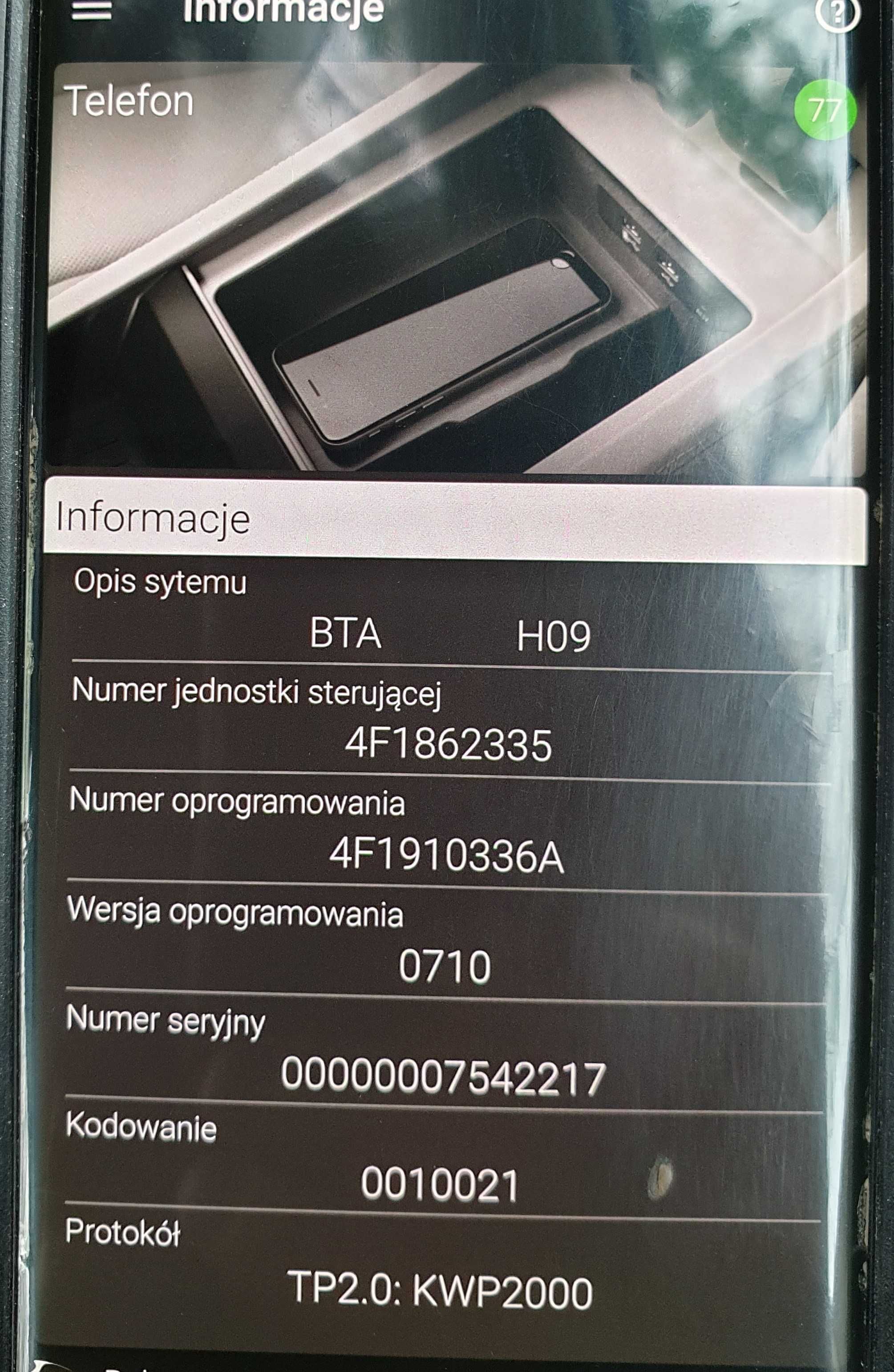 Audi A4B8 A58T Moduł sterownik bluetooth