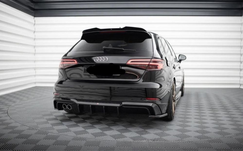 Dyfuzor tylni do Audi A3 S-Line Sportback 8V Facelift czarny połysk