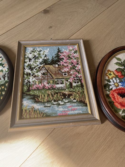 Obrazki haft krzyżykowy retro vintage