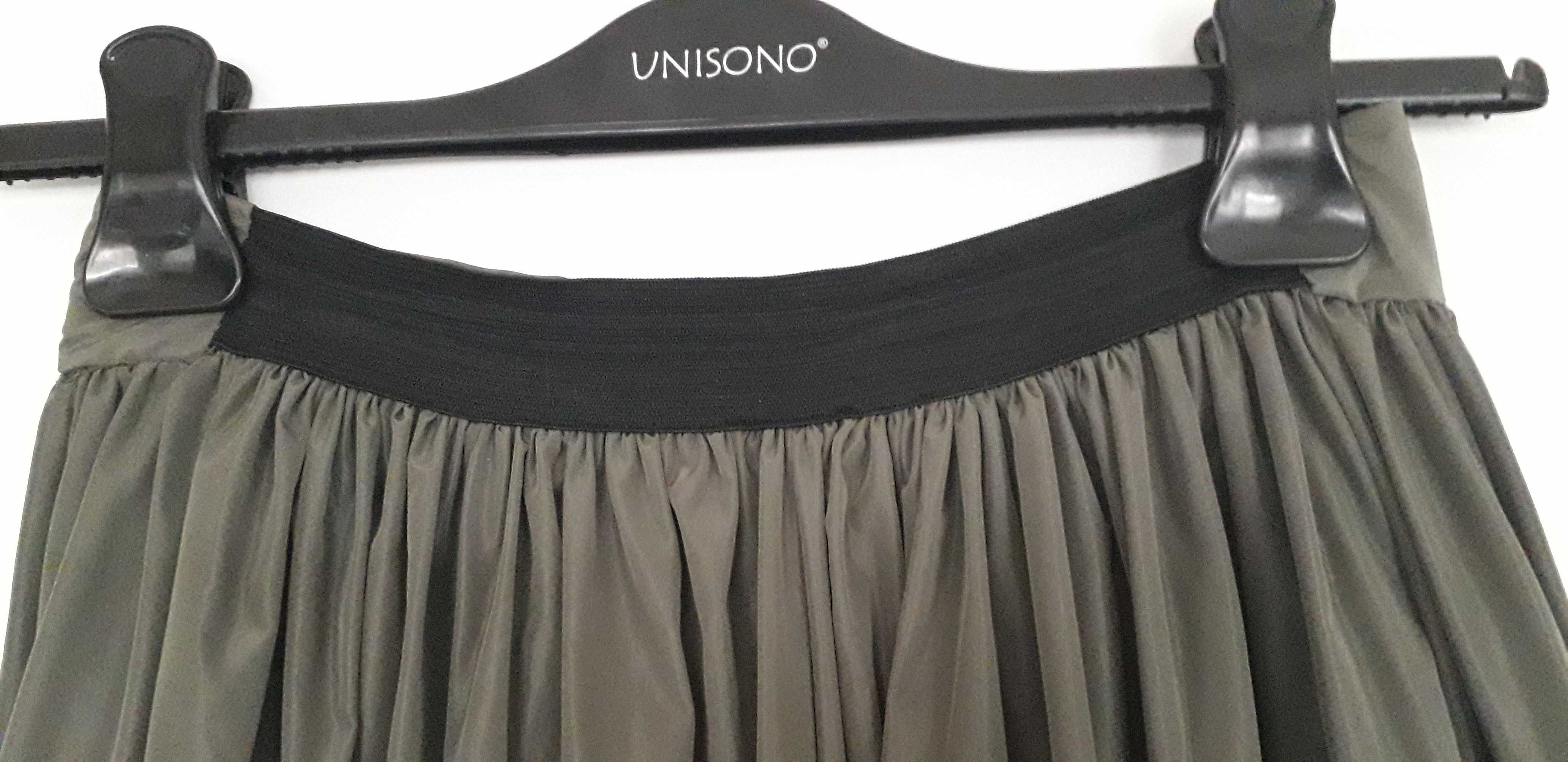szykowna spódnica, dł. 90 cm, zgniła zieleń - rozm. M Unisono, z metką