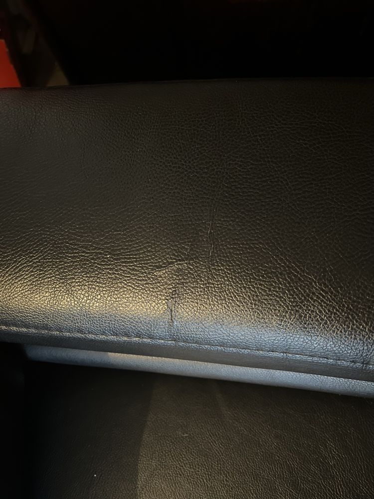 Sofa WAJNERT ekoskórą Czarna, szer 175 cm