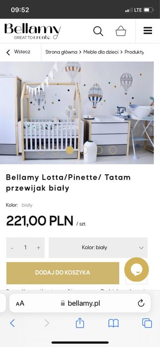 Przewijak do komody Bellamy Pinette Lotta Tatam biały