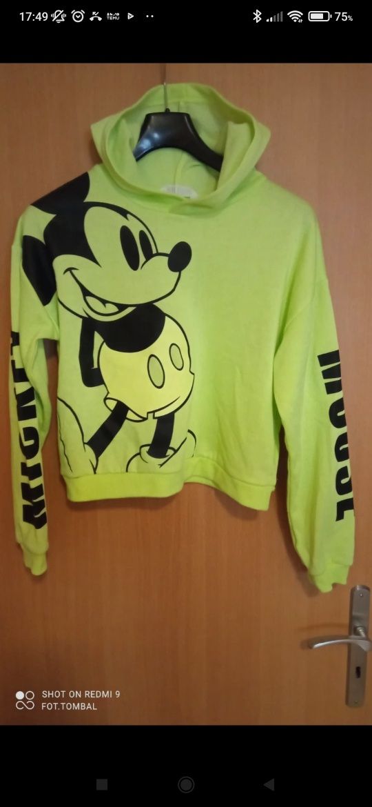 Bluza dziewczęca Mickey Mouse Disney zielona r.158-164