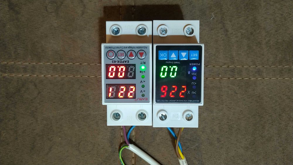 Защитное реле контроля напряжения 63А с дисплеем