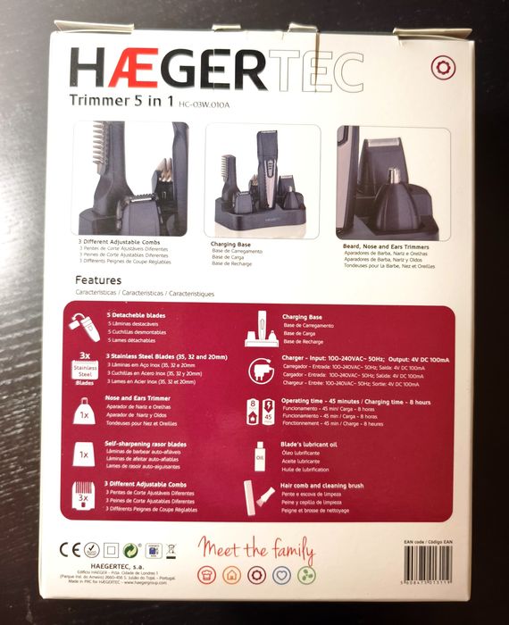 Máquina nova Haeger  cortar cobelo e barba 5 em 1
Nova cx selada por