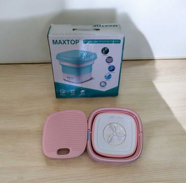 Пральна машинка стиралка складная для поездок розовая