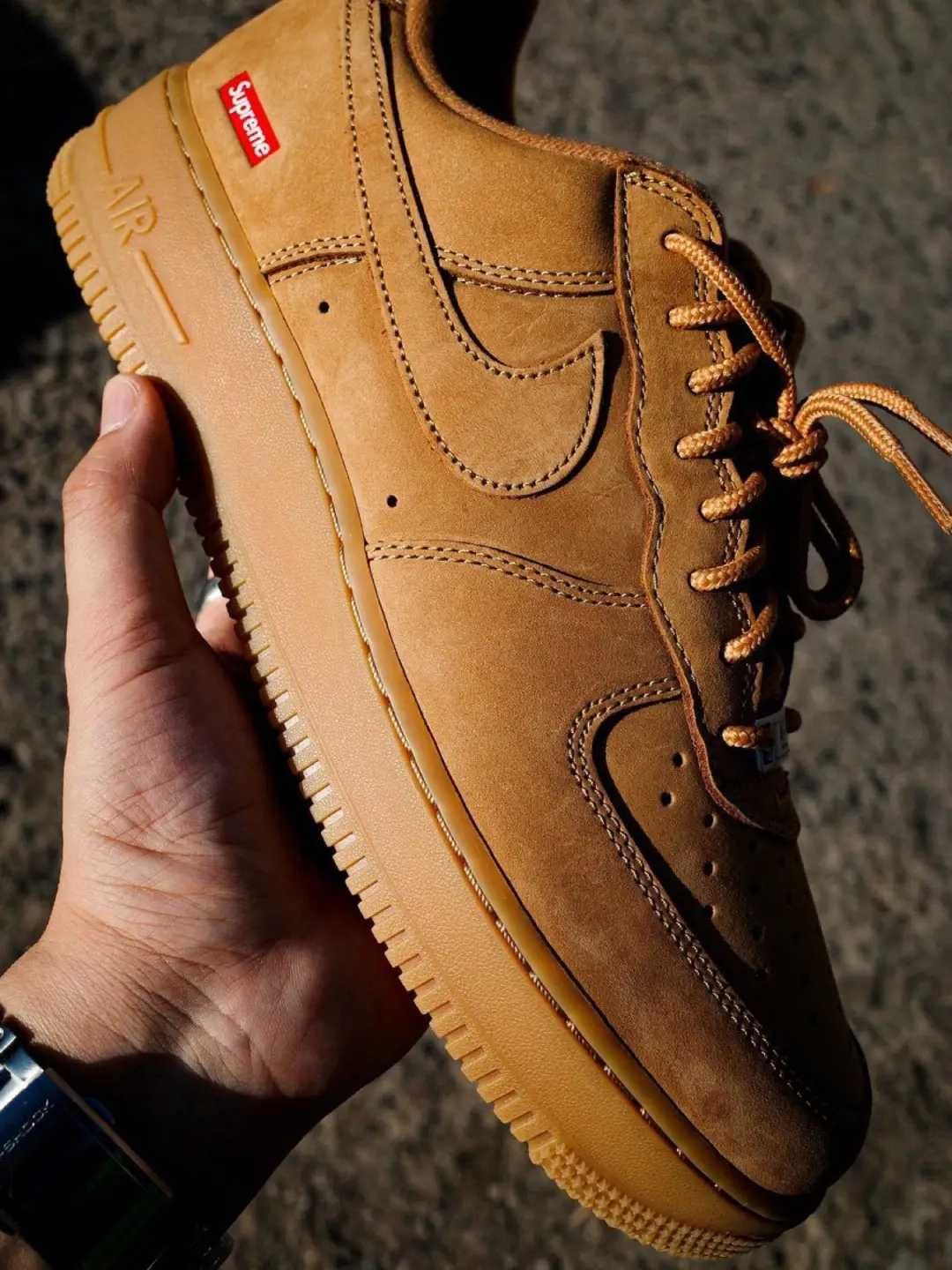 Nowe\Autentyzm*airDamskieNikeForce1Supreme Brązowy UnisexTrampki 37.5