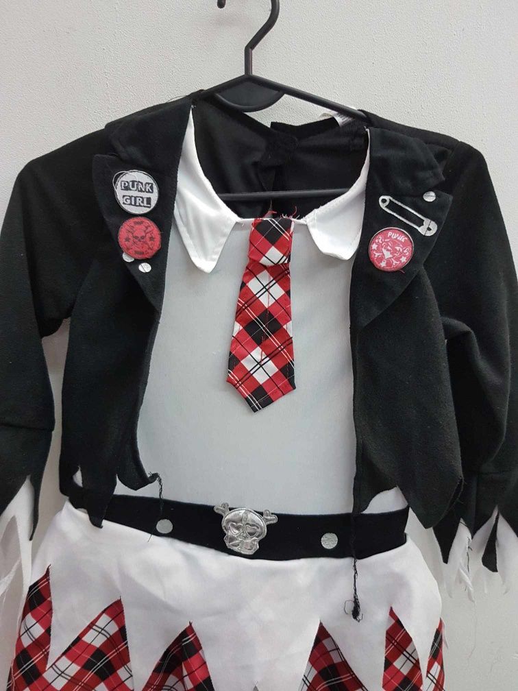 Sukienka przebranie punk girl uczennica piratka 140 146. G188