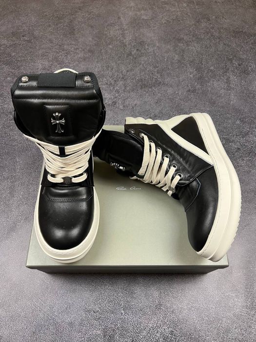 Rick Owens x Chrome Hearts Geobasket Low Black