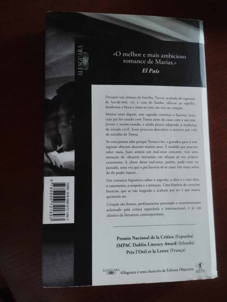 Livro de Javier Marias " coração tão branco "