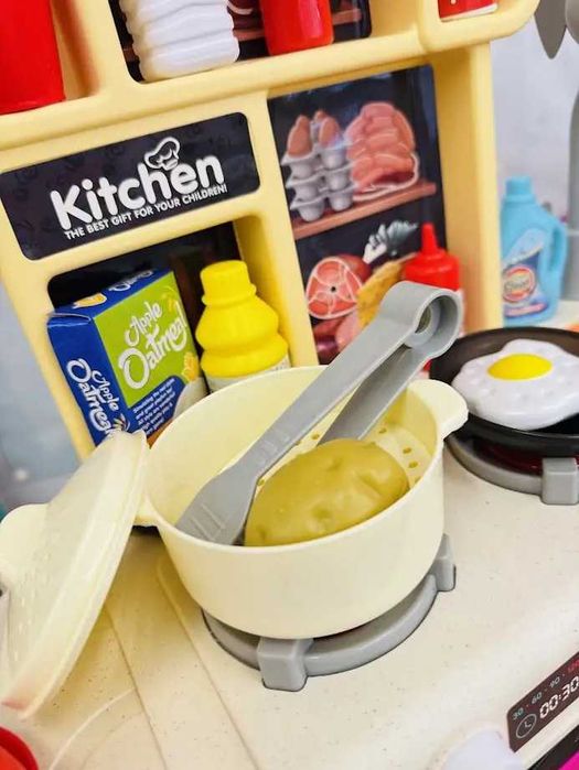 ‼️Акція‼️ Ігрова дитяча кухня звуки світло пар посуд детская кухня
