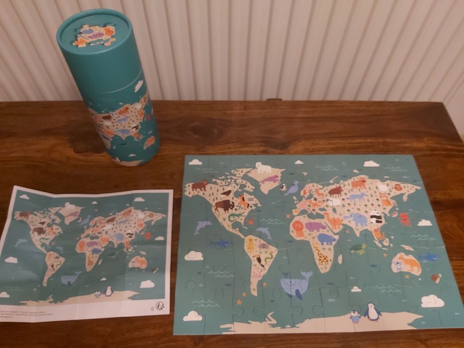 Edukacyjne puzzle mapa świata 50 elementow