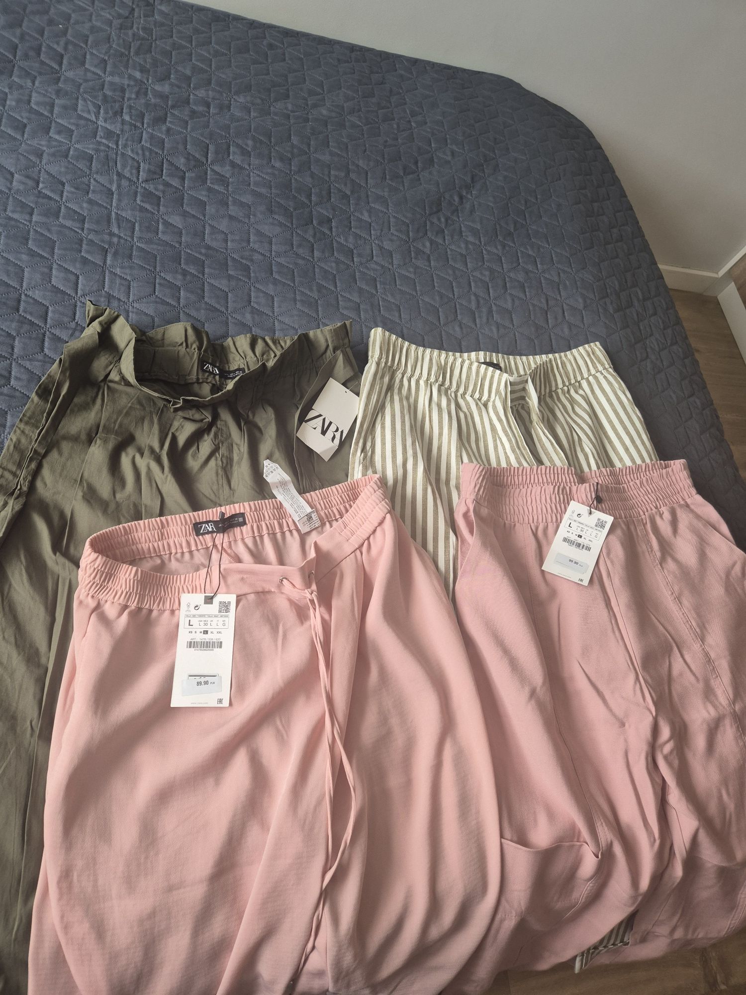 Spodnie Zara x 4 okazja NOWE Rozmiar L paka