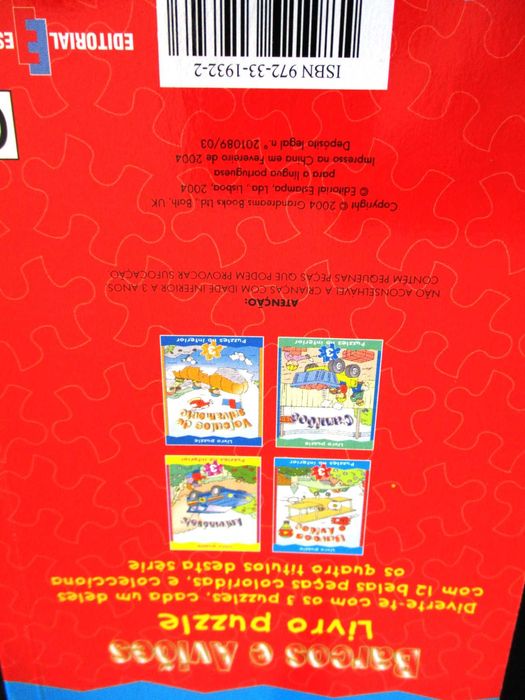 Livro Puzzle veículos camiões automóveis aviões Preço de conjunto