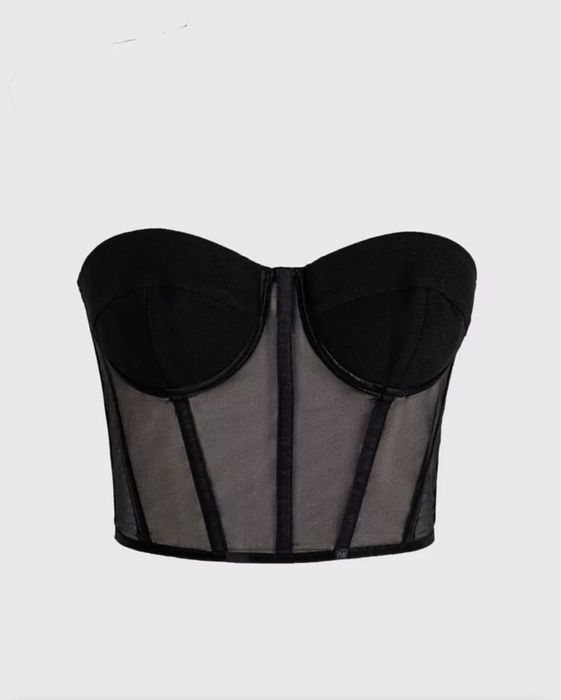 Чорний корсет топ-бюстьє на кісточках