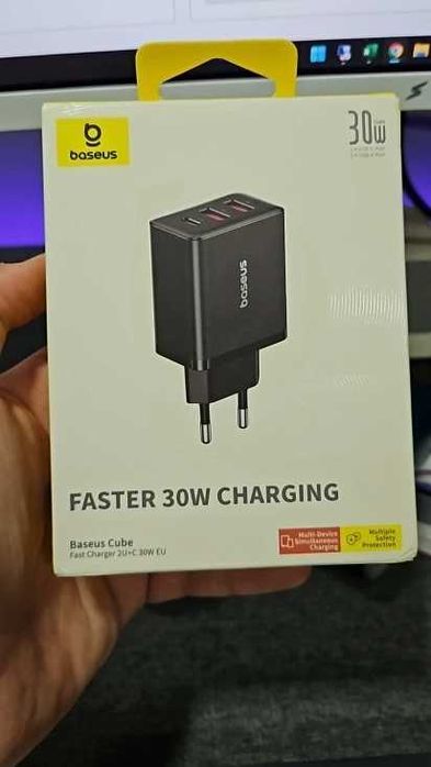 Зарядное устройство адаптер Baseus 30W PD/QC