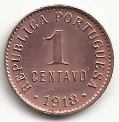 1 Centavo de 1918, Republica Portuguesa