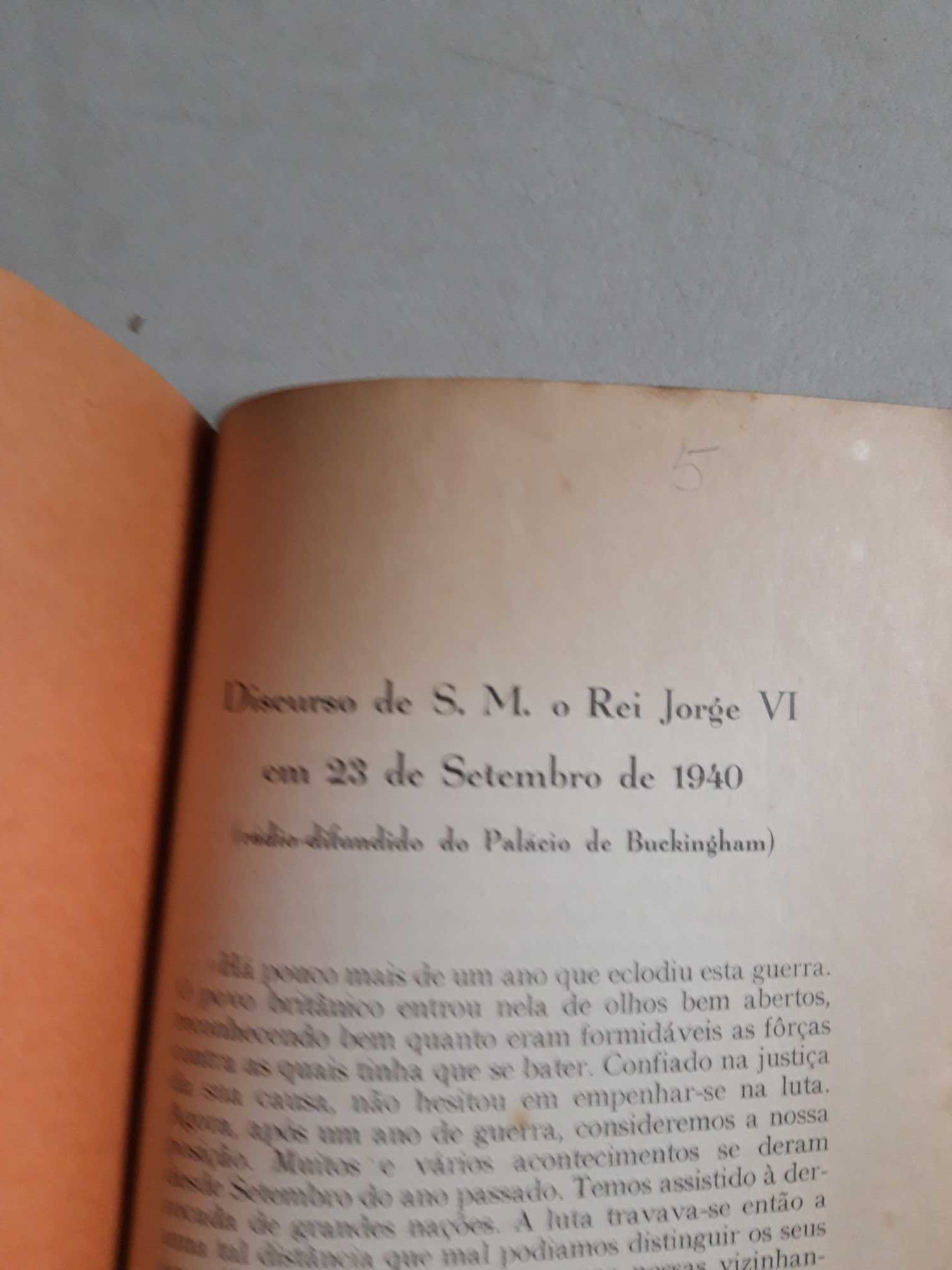 Livro  REF esc - Discurso de S. M. O Rei Jorge VI